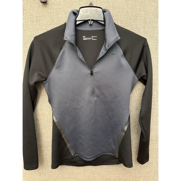 Under Armour Coldgear Half Zip Reflective Training Top Women's Size M Blue Black - Picture 1 of 8